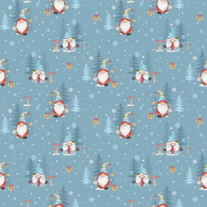 Nutex 101 North Pole Winter Gonks Christmas fabric Blue