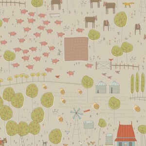 Anni Downs Appleby Farm Main Feature Fabric from Devonstone Fbaric