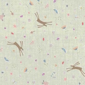 Anni Downs Slow and Steady Sage green Rabbits in the meadow