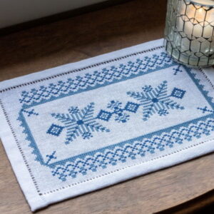 Avlea Folk Embroidery BitKit Scandinavian Stars Cross Stitch kit on linen