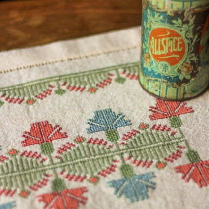 Avlea Folk Embroidery Calliope Meadow Floral Design Cross Stitch Kit by Krista west