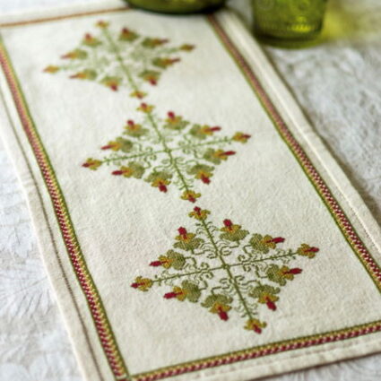 Avlea Folk Embroidery Rhodora Cross Stitch Table Runner Kit by Krista west