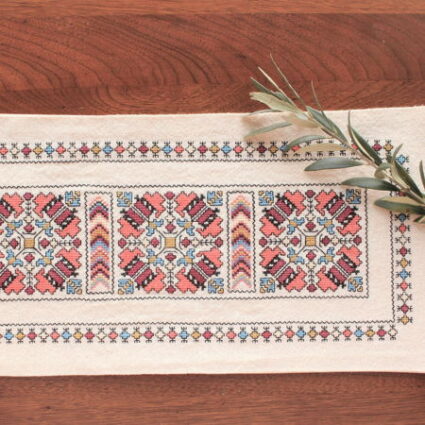 Avlea Folk Embroidery Despina’’s Anemone Cross Stitch Table runner kit By Krista west