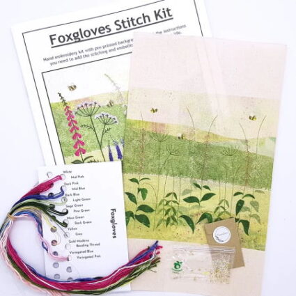 Beaks and Bobbins Foxglove embroidery kit