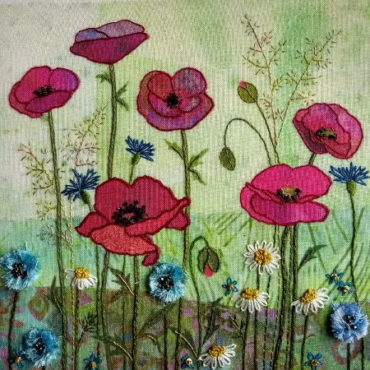 Beaks and Bobbins Poppy Meadow Embroidery Kit By Amy Butcher