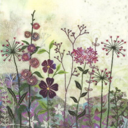 Beaks and Bobbins Purple Garden Embroidery Kit by Amy Butcher