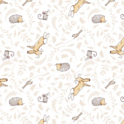 Clothworks Guess How Much I Love You Forest Friends White by Anita Jeram