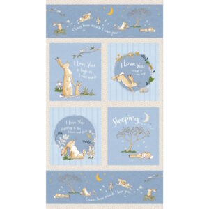 Clothworks Guess How Much I Love You Panel blue By Anita Jeram