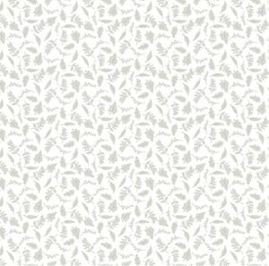 Clothworks Guess How Much I Love You leaves on a white fabric background by Anita Jeram
