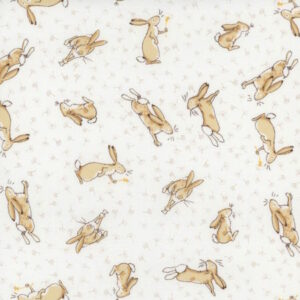 Clothworks Guess How Much I Love You Tossed Bunnies white 2024 by Anita Jeram