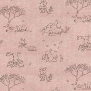 Clothworks Guess How Much I Love You Toile Light Coral by Anita Jeram