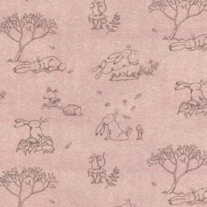 Clothworks Guess How Much I Love You Toile Light Coral by Anita Jeram