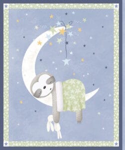 P and B Textiles Sleepy Sloth Childrens Novelty Panel