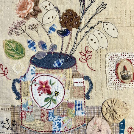 Collage and Stitch day class with Suzette Smart