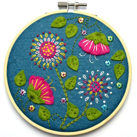 Corinne Lapierre Tropical Flowers Felt Hoop Kit