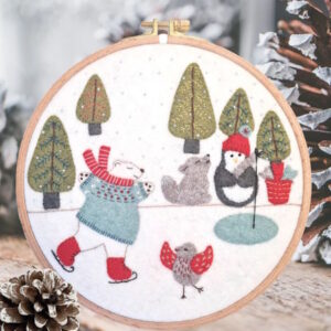 Corinne Lappierre Skating on the lake Christmas Felt Applique Hoop Kit