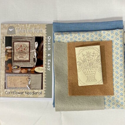 Cornflower Needleroll pattern, fabric and felt kit by Hatched and Patched for Poppy Patch