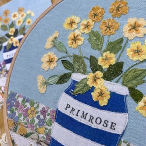 Cornish ware inspired pot with flowers Workshop with Cathy from Dear Emma Designs
