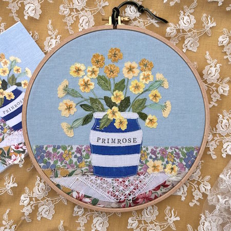 Cornish ware inspired pot with flowers workshop with Cathy from Dear Emma Designs at Poppy Patch