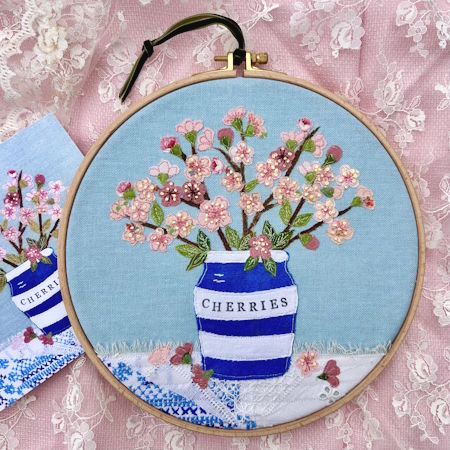 Cornish ware inspired pot with flowers class with Dear Emma Designs