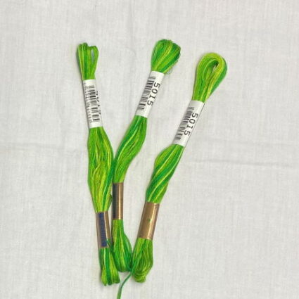 Cosmo 6 Stranded Variegated Embroidery Floss 5015 Vibrant Greens