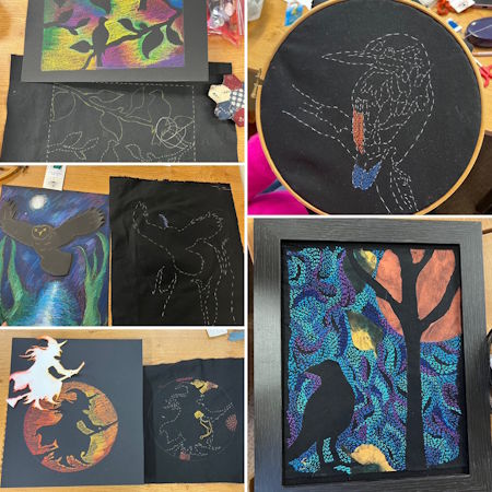 Drawing with Stitch day class with Jane Caven Art at Poppy Patch