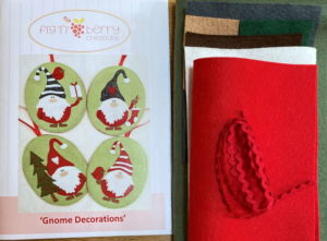 Fig n Berry Christmas Gnome Felt Decorations Kit
