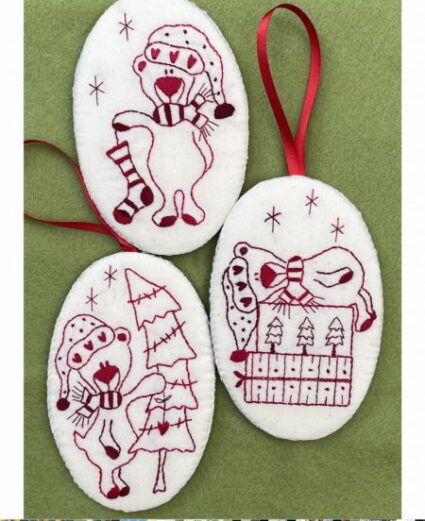 Fig n Berry Teds Trio Christmas Decorations Pattern