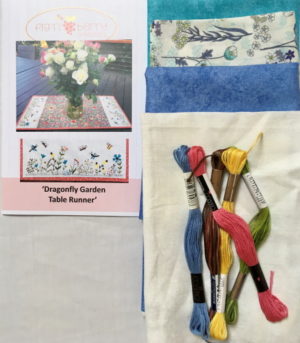 Fig n Berry Dragonfly Garden Table Runner Kit with Threads