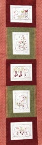 Fig n Berry Snowman Embroidery Christmas wall hanging Pattern