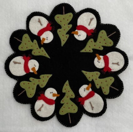 Fig N Berry Christmas Frostys Snowman Candle Mat Pattern