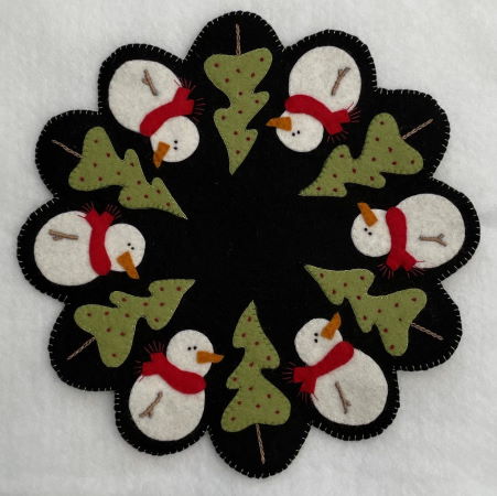 Fig N Berry Christmas Frostys Snowman Candle Mat Pattern