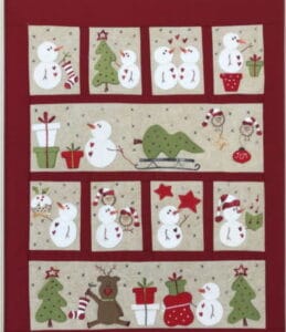 Fig n Berry Frostys Little Snow Days Christmas applique Wall Hanging Pattern