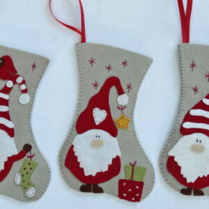 Fig n Berry Christmas Felt Gnome Stockings Pattern