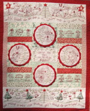 Fig n Berry Holly Berries Christmas Stitchery Quilt Pattern