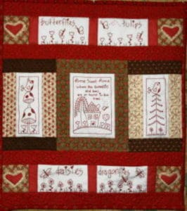 Fig n Berry Home sweet Home Embroidery wall hanging pattern