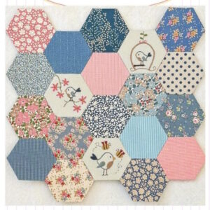 Fig n Berry New 2025 Block of the month Little Bluebird Hexagons