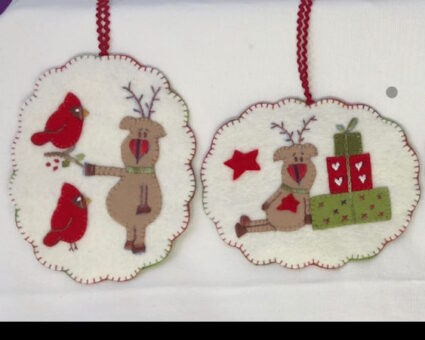 Fig N Berry Rudolph Christmas Felt Ornament Pattern