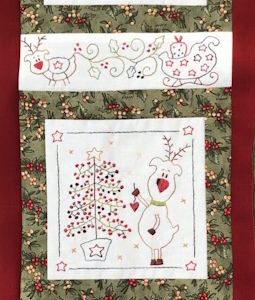 Fig n Berry Christmas Embroidery Wall Hanging Pattern Rudolphs Day
