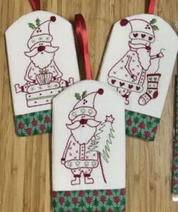 Fig n Berry Santa Christmas Ornaments embroidery Pattern