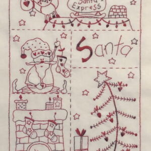 Fig n Berry Santa Christmas Wall Hanging Stitchery Pattern