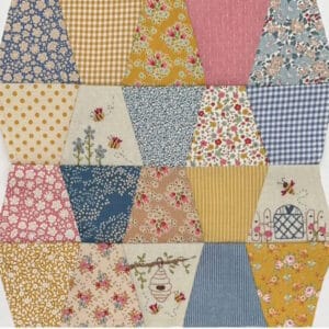 Fig n Berry Tumbling Bees Block of the month with EPP and Embroidery