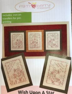 Fig n Berry Wish Upon a Star Wall Hanging Christmas Stitchery Pattern