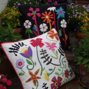 Flying Fish Bugs and Blooms Cushion Pattern by Wendy Williams
