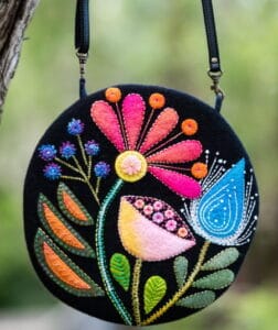 Flying Fish garden Party Applique Bag Pattern by Wendy Williams