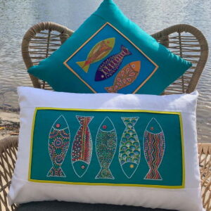 Flying Fish Little Fish Cushion Pattern by Wendy Williams