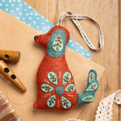 Folk Dog Felt Craft Mini Kit by Corinne Lapierre
