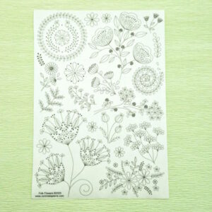 Folk Flowers Stick & Stitch transfer sheets by Corinne Lapierre