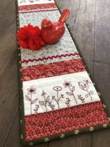 Gail Pan A Summer Guest Embroidered Table Runner Pattern
