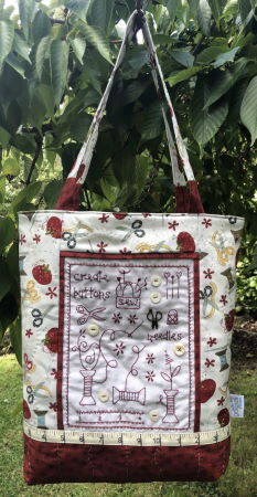 Gail Pan Debbie's Sewing Bag Pattern with embroidered front panel